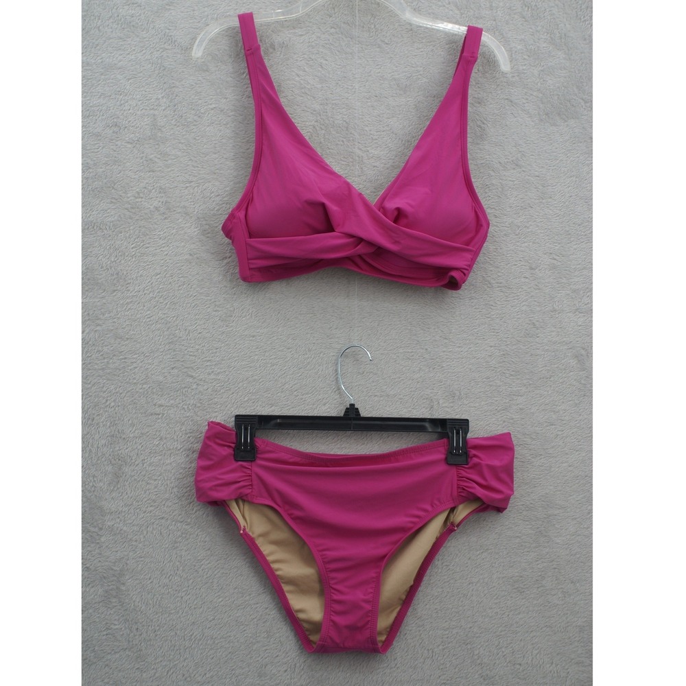 Alex Marie Magenta Pink Crossover Bikini Set AX447173 Womens Medium